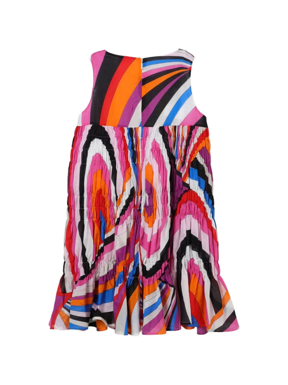 PUCCI Junior Gesmockte jurk met Iride-print Roze