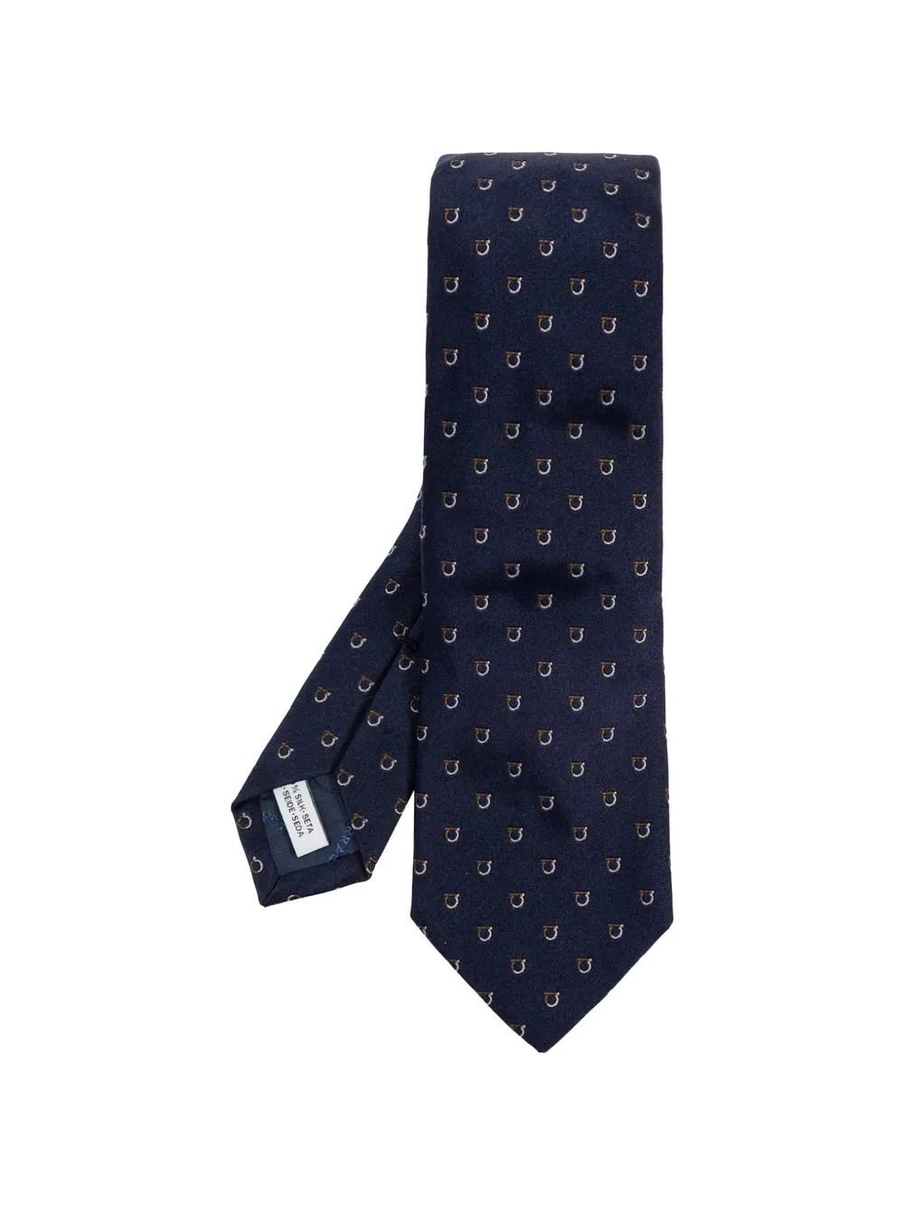 Ferragamo horseshoe-motif tie - Blu