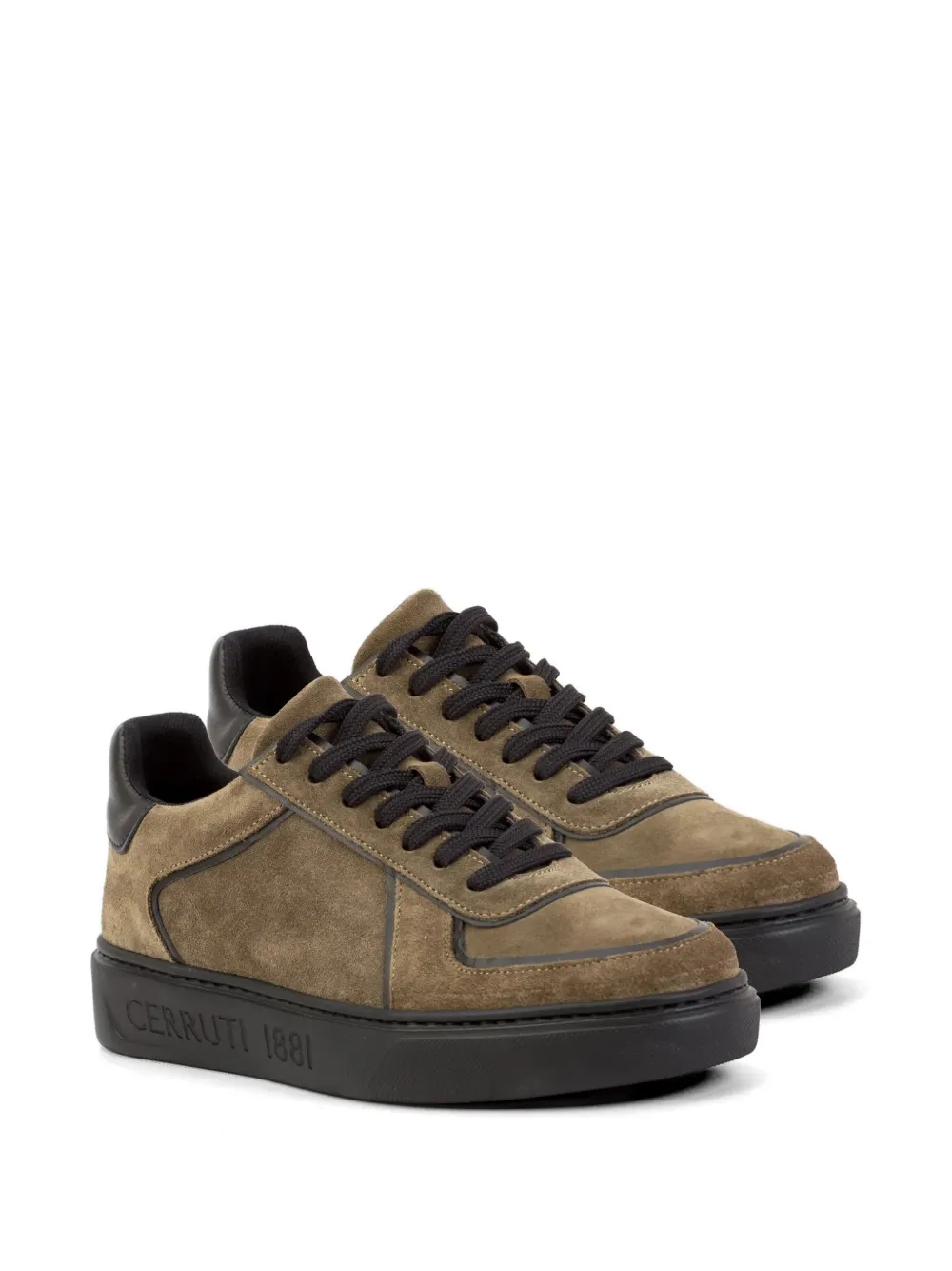 Cerruti 1881 suede panelled sneakers Bruin
