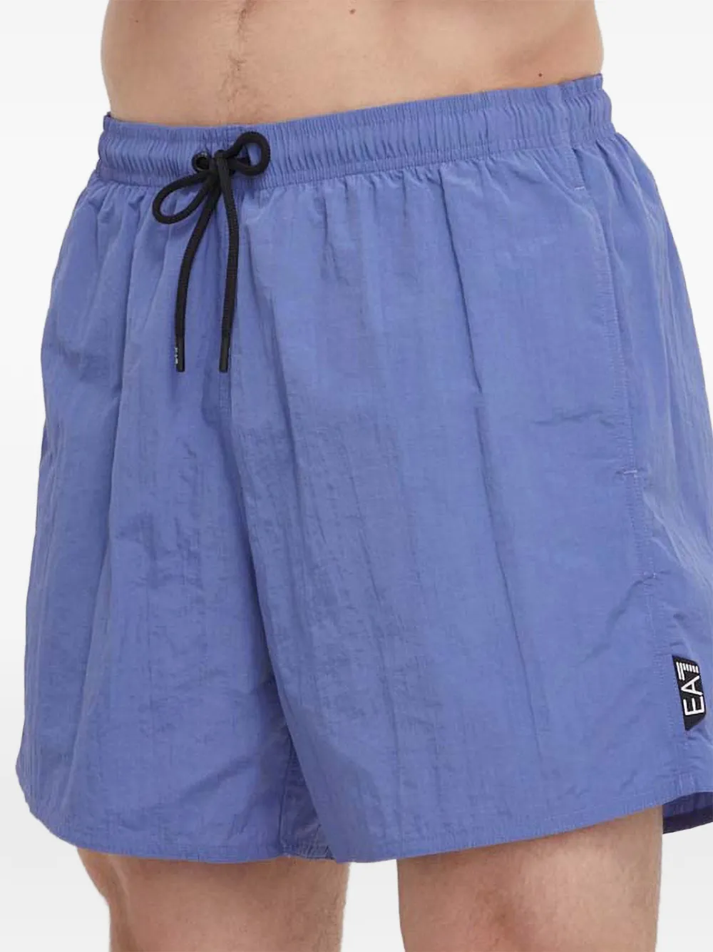 Ea7 Emporio Armani logo-patch drawstring swim shorts - Blu