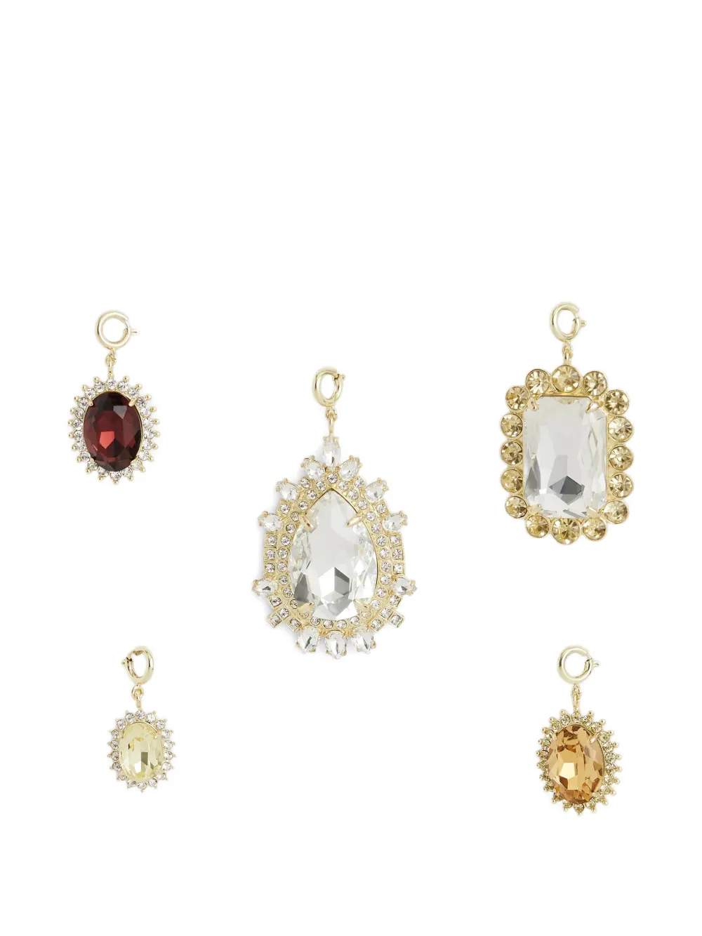 Rabanne 1969 gemstone charms set (set of five) - Gold