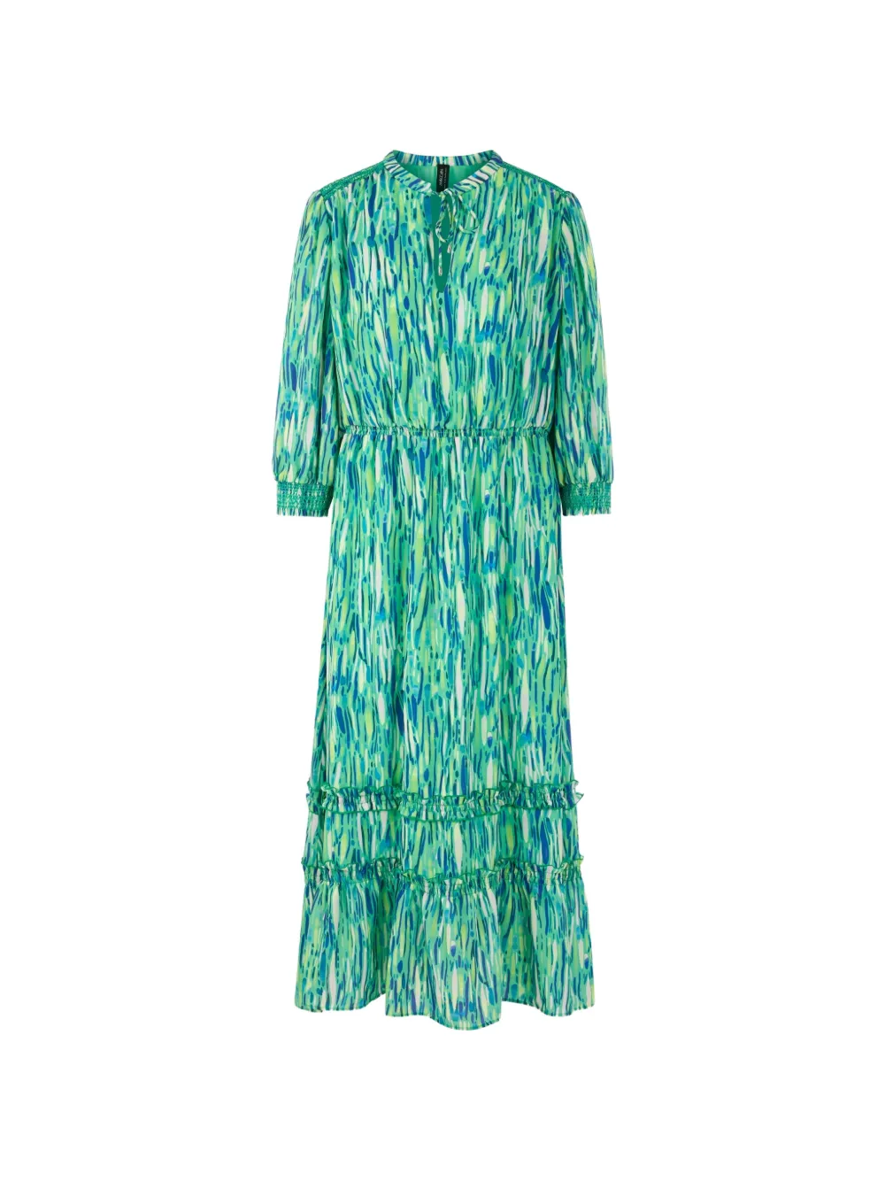 Marccain Ruffled Midi Dress In Green