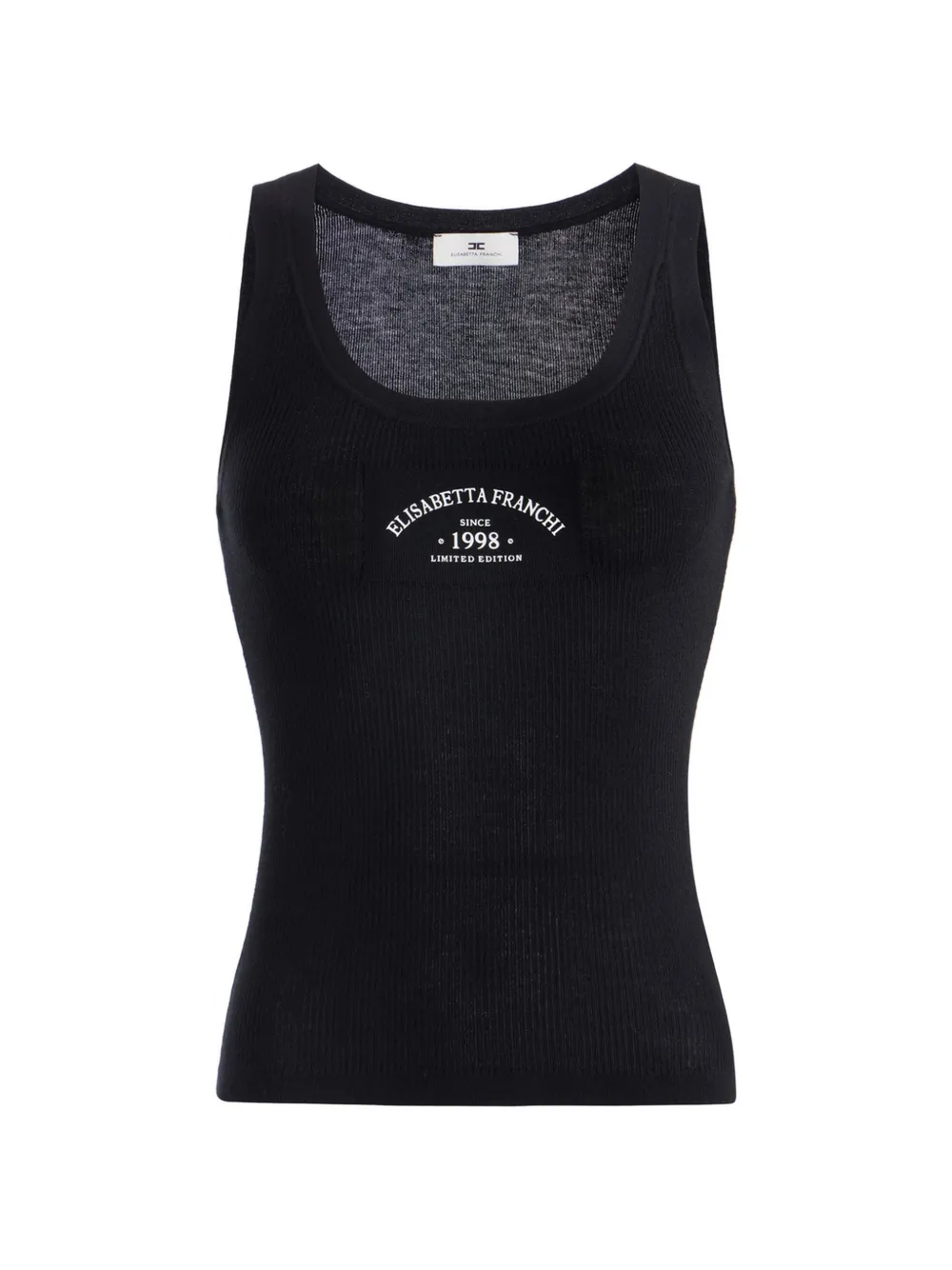 Elisabetta Franchi logo-print tank top - Schwarz