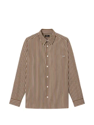 A.P.C. ストライプ ポケット シャツ | グリーン | FARFETCH JP