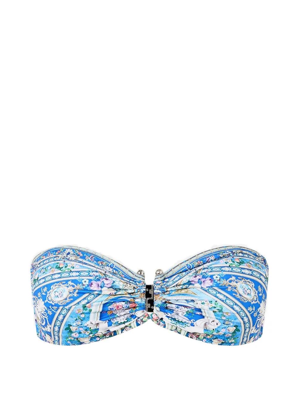 Camilla pattern bandeau bikini top - Blu