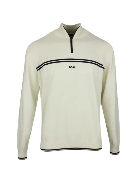 BOSS zip striped sweatshirt