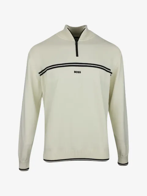 BOSS sudadera con motivo de rayas y cierre