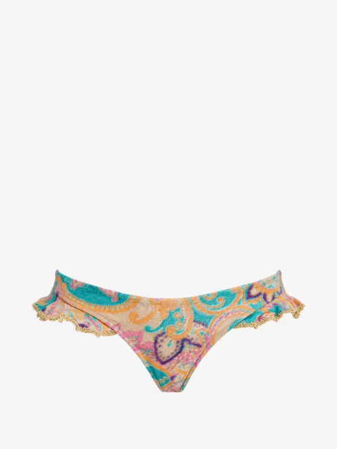 Del Maar ruffled-detail printed bikini bottoms