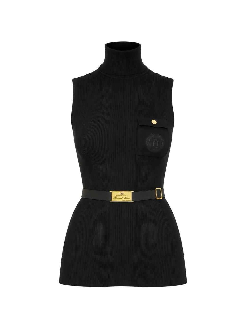 Elisabetta Franchi pocket turtleneck top - Nero