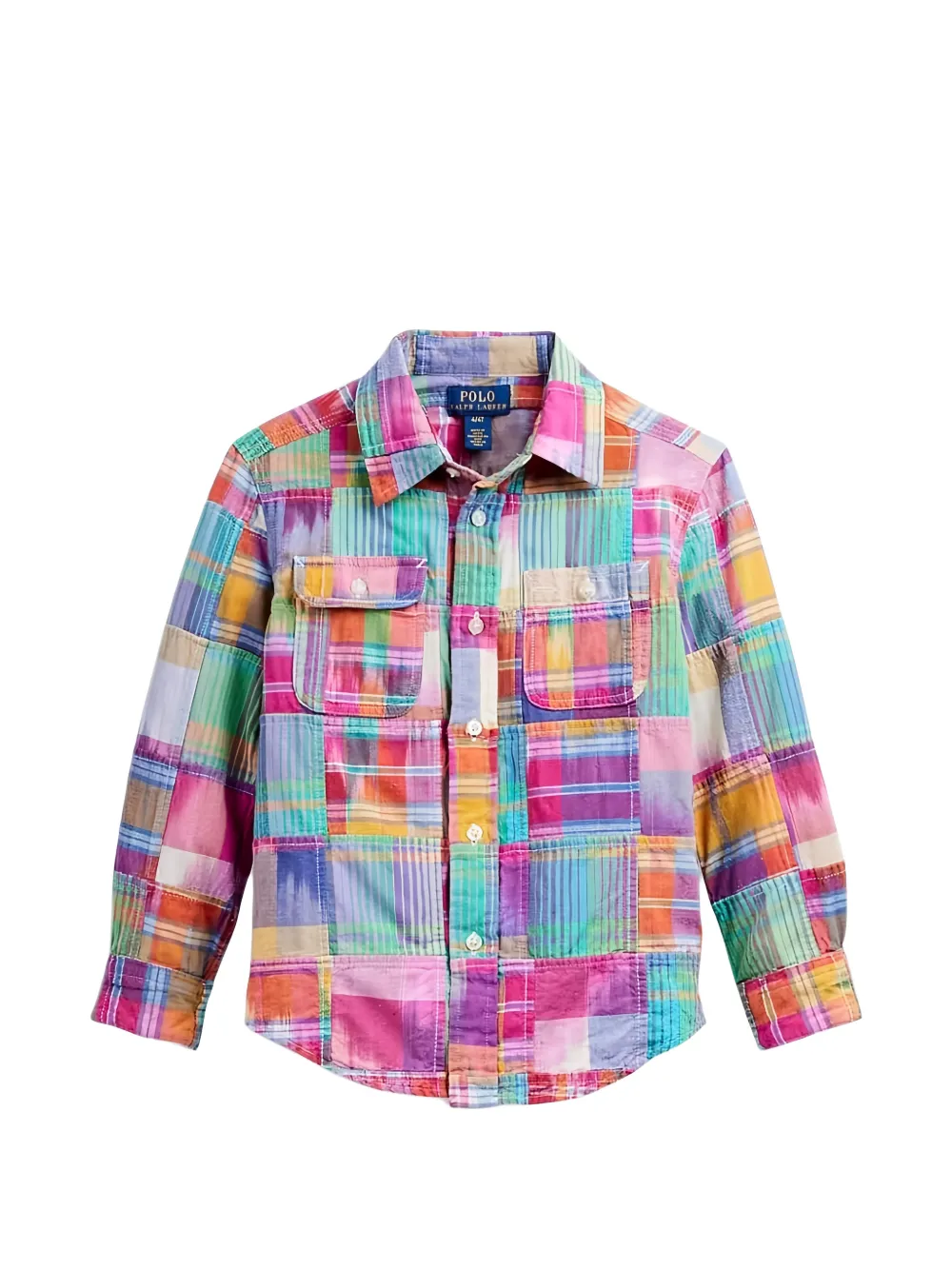 POLO RALPH LAUREN KIDS check-pattern cotton shirt - Rosa