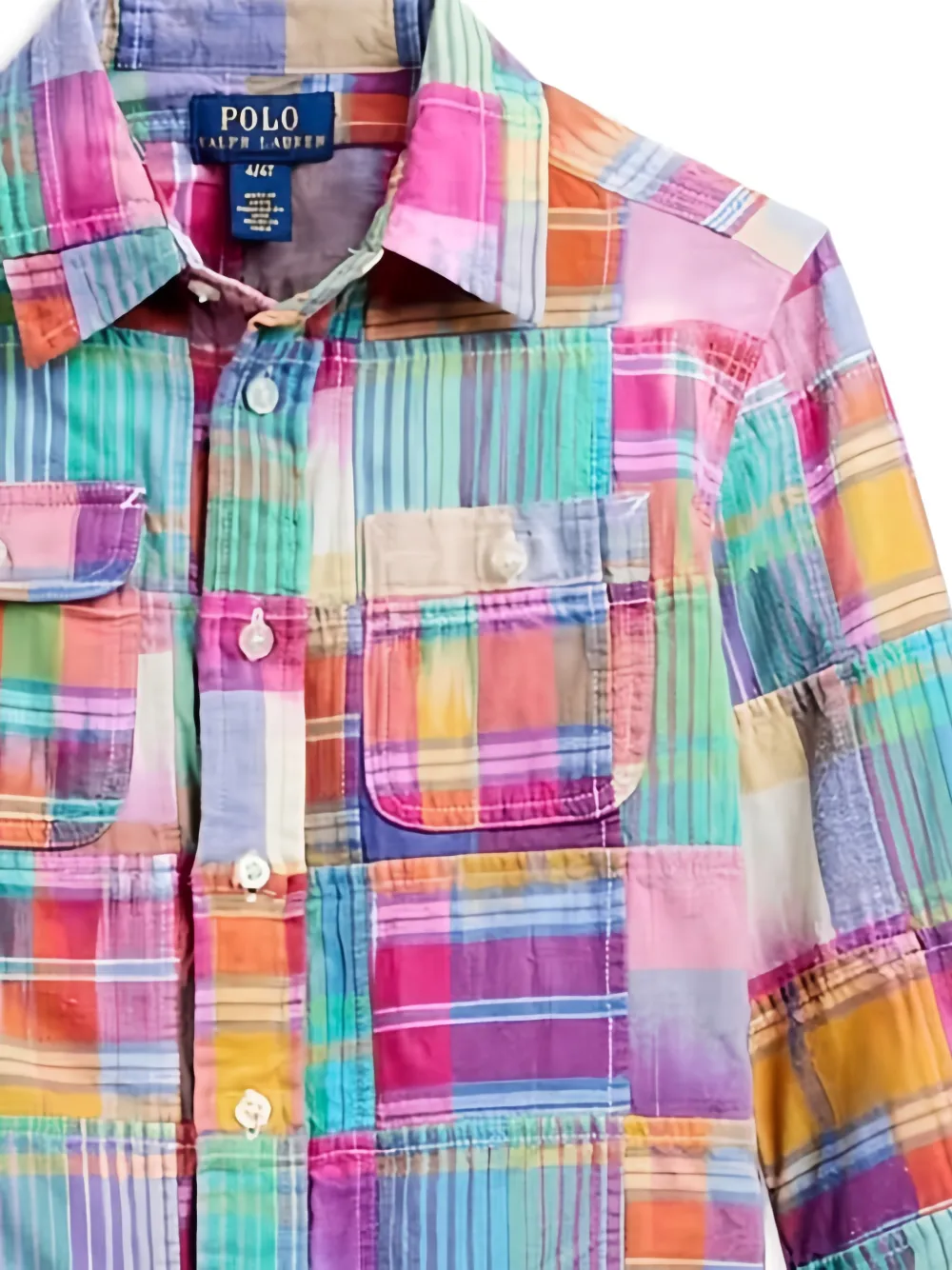 POLO RALPH LAUREN KIDS Geruit shirt met borstzakken Roze