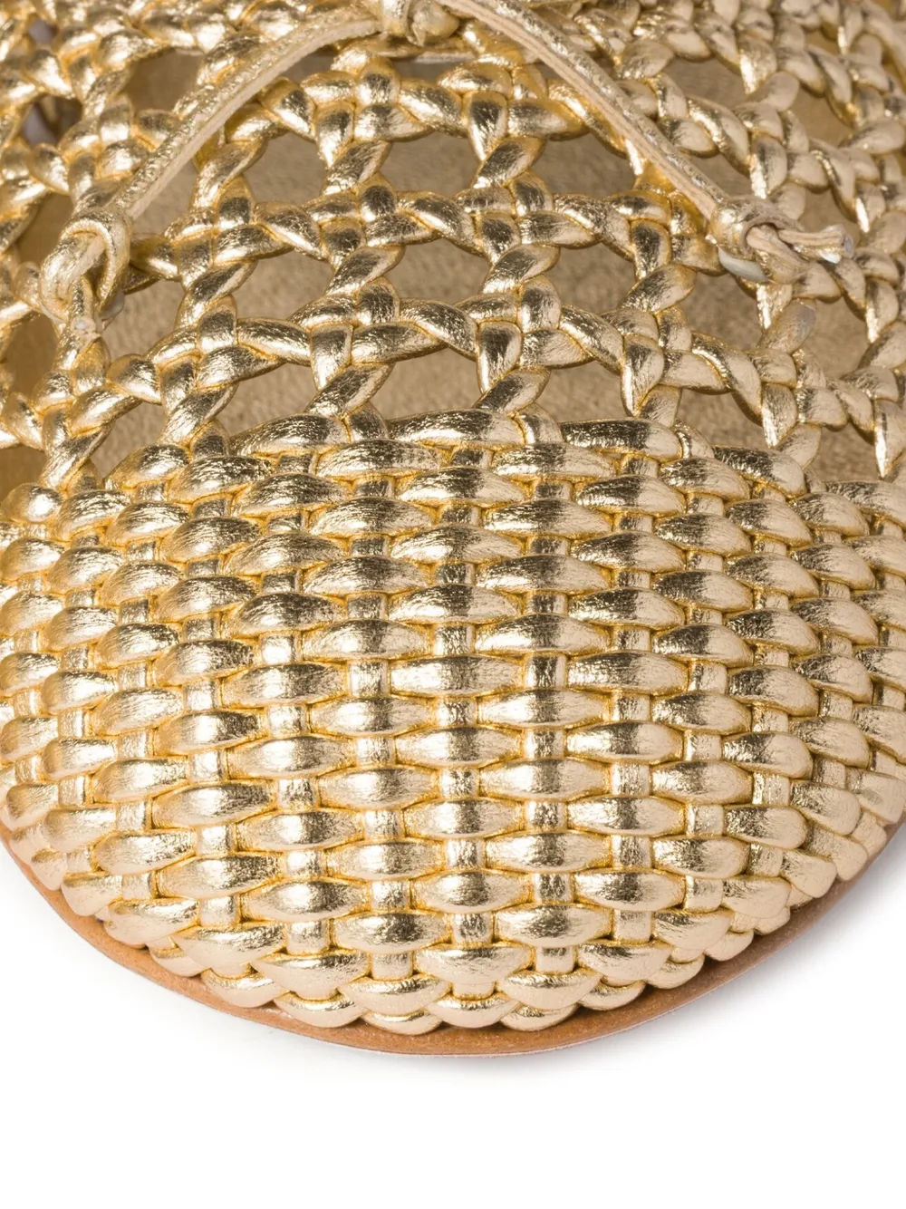 Miu Geweven mordoré ballerina's van nappa leer Goud