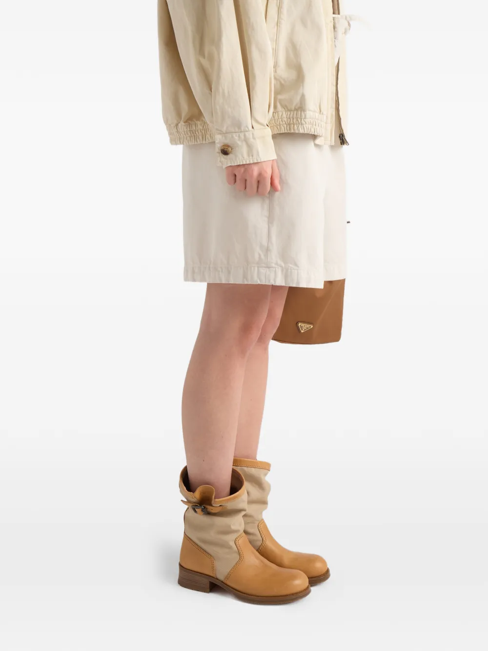 Prada Leren laarzen Beige
