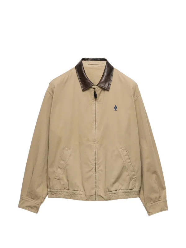 Prada レザーカラージャケット | ニュートラル | FARFETCH JP