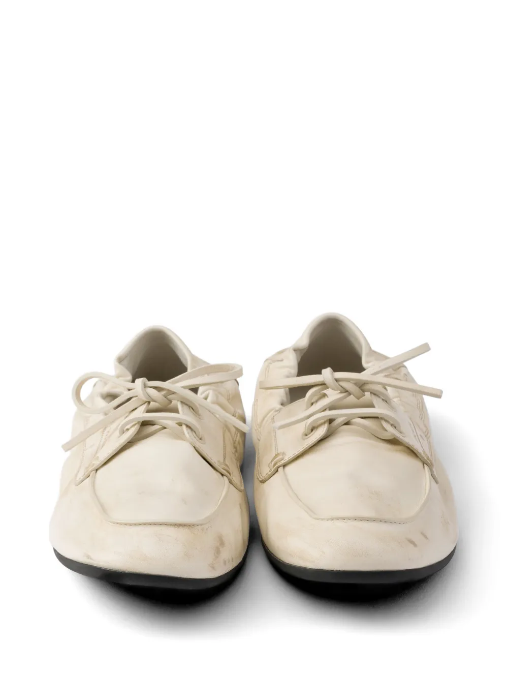 Prada Shuffle antieke leren bootschoenen Beige