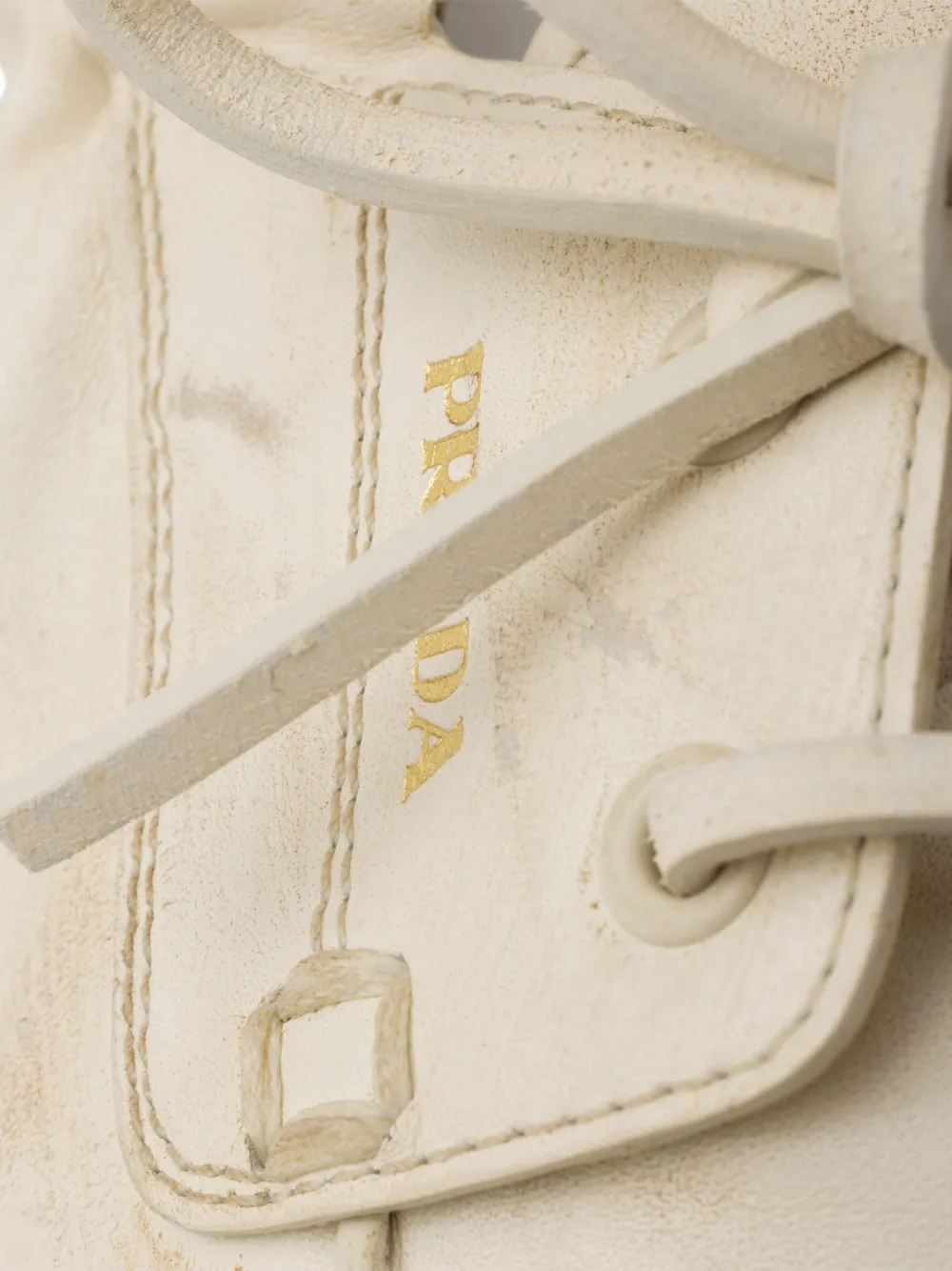 Prada Shuffle antieke leren bootschoenen Beige