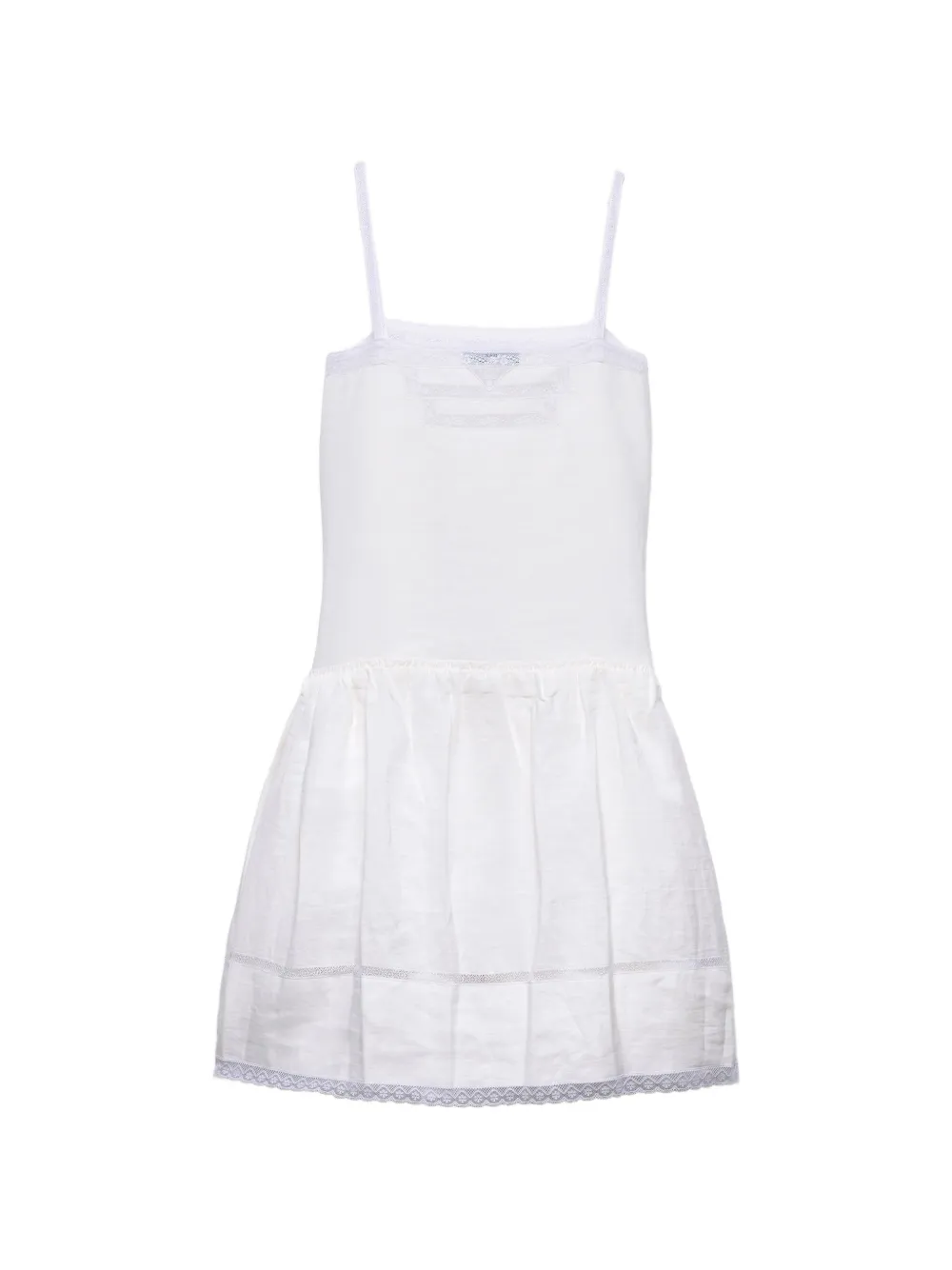 Prada embroidered linen dress - White