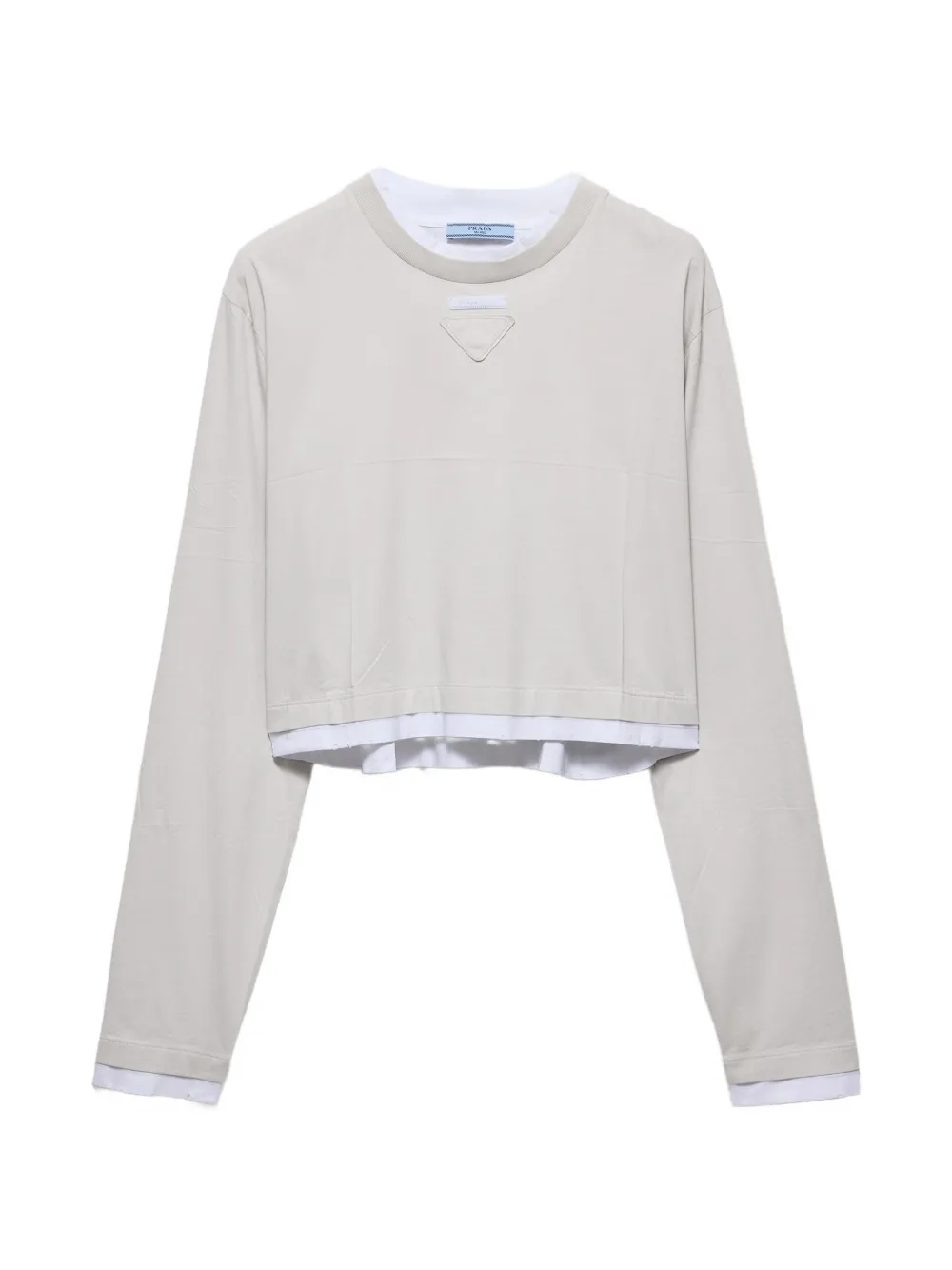 Prada Langarmshirt aus Strickjersey - Grau