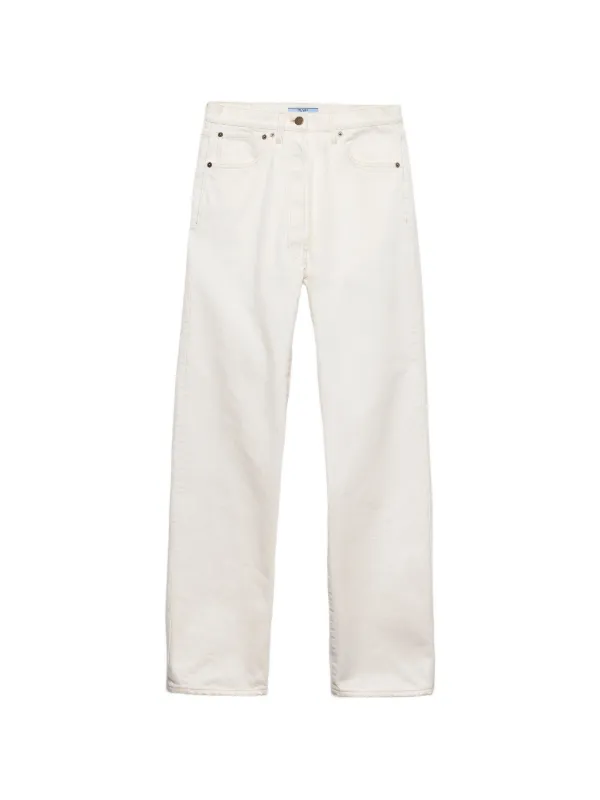 Prada Old Denim five-pocket Jeans | White | FARFETCH SG