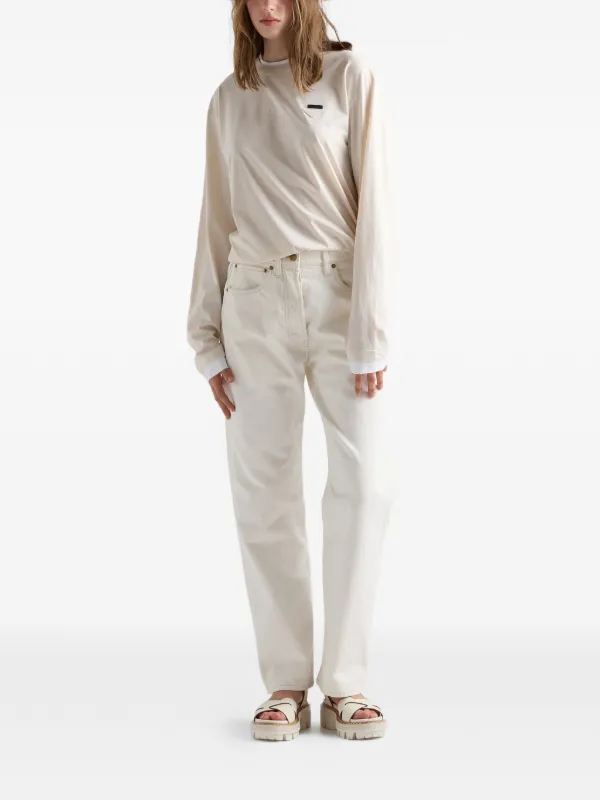 Prada Old Denim five-pocket Jeans | White | FARFETCH SG