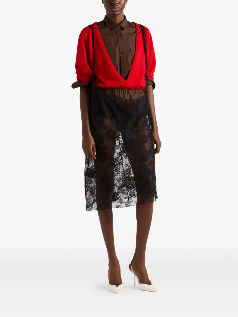 Prada Kasjmier trui met V-hals Rood