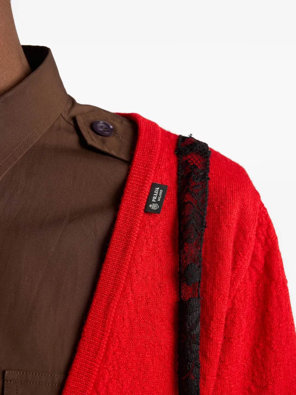 Prada Kasjmier trui met V-hals Rood
