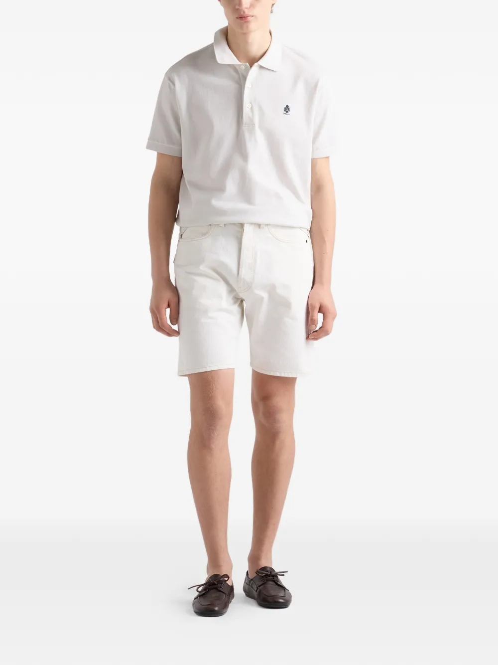 Prada Geverfd katoenen poloshirt Beige
