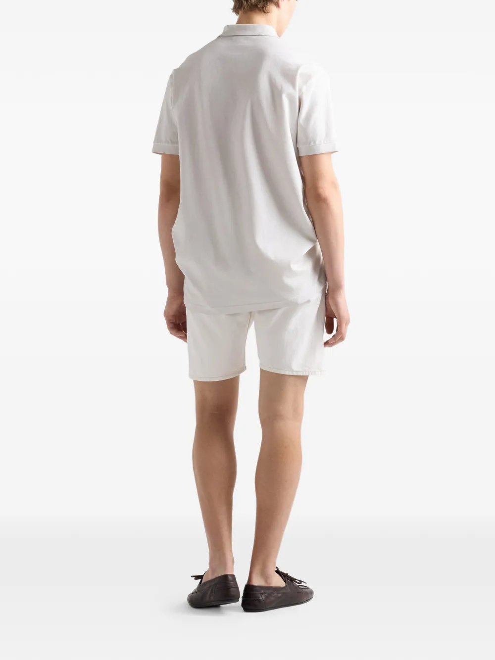 Prada Geverfd katoenen poloshirt Beige
