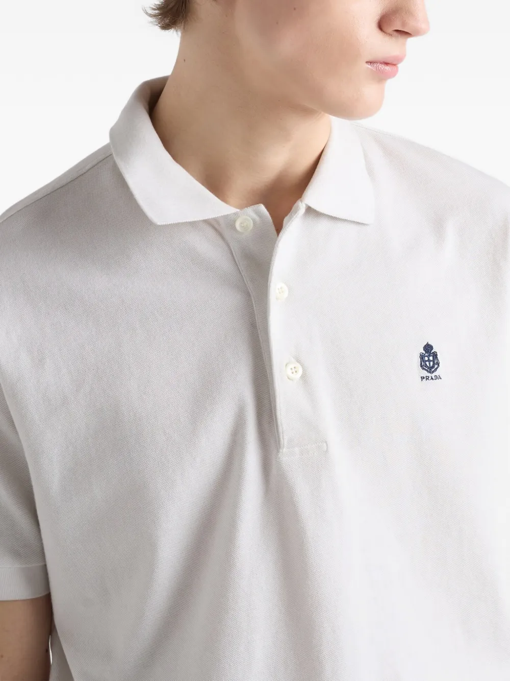 Prada Geverfd katoenen poloshirt Beige