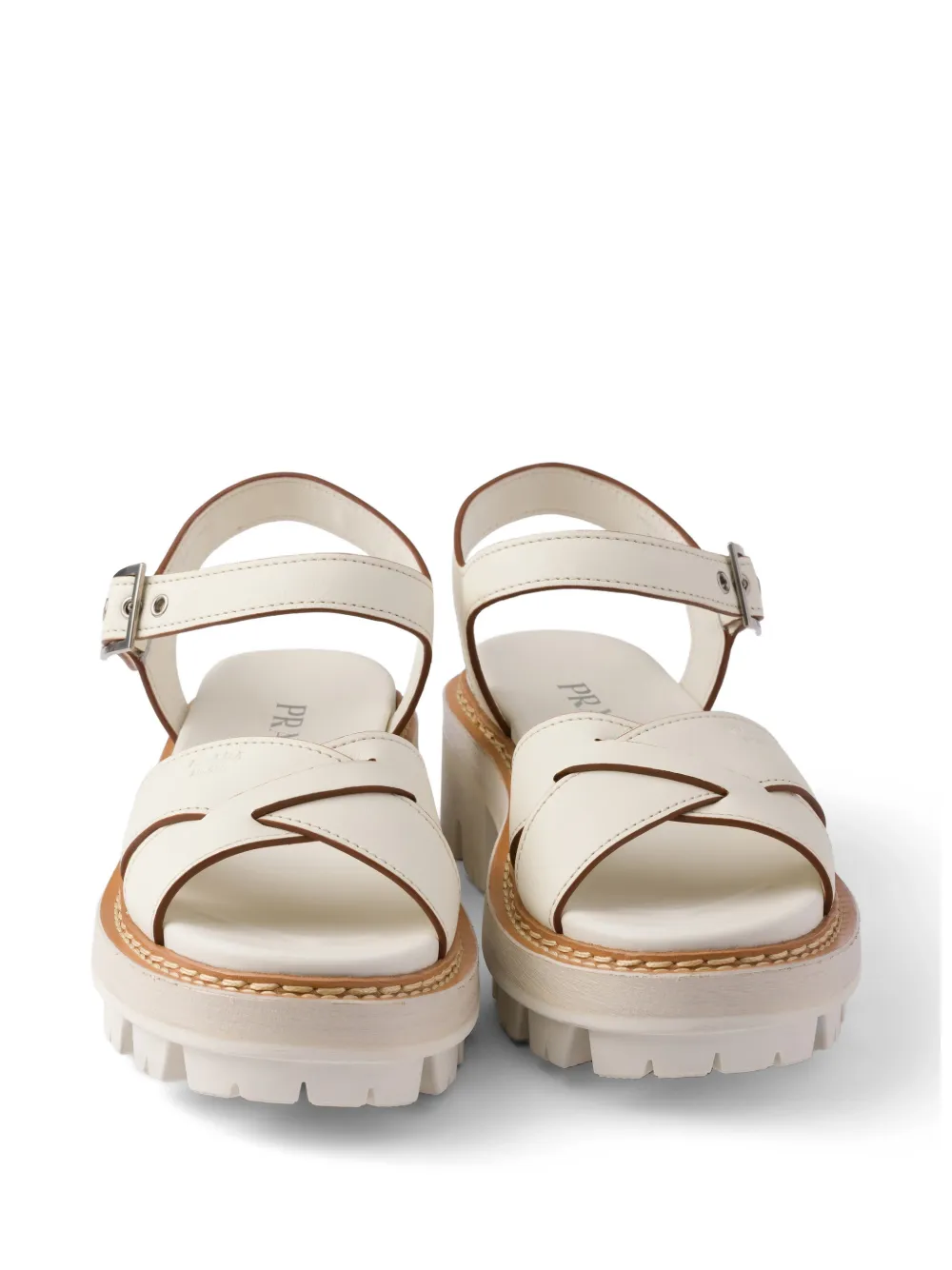 Prada Leren sandalen Beige