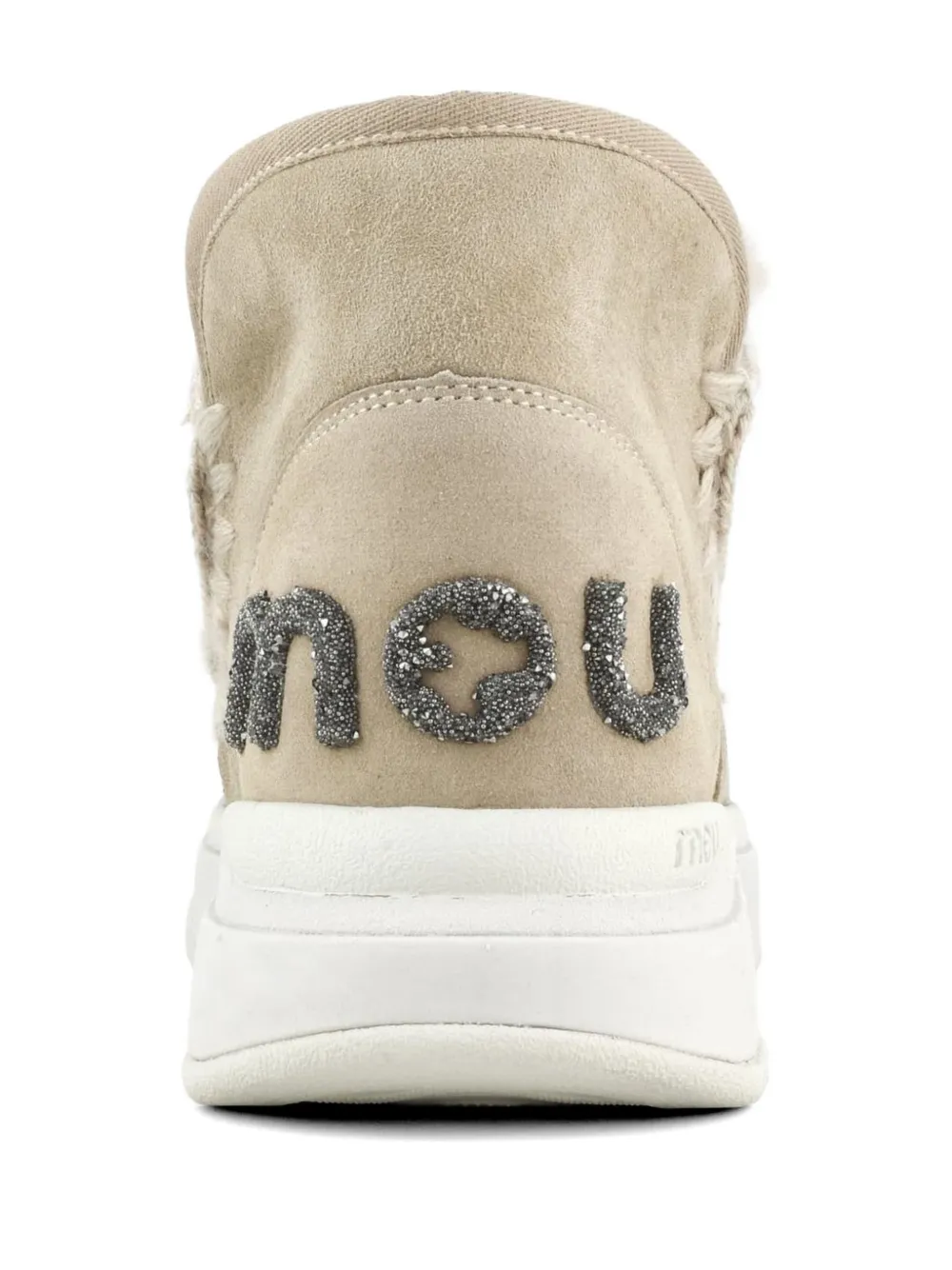 Mou Sneakers met glitters en logo Beige