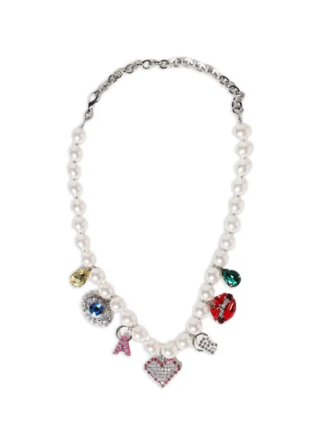 Alessandra Rich collar con detalle de perlas