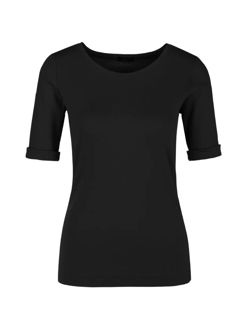 Marccain Turned-up Sleeve T-shirt In Black