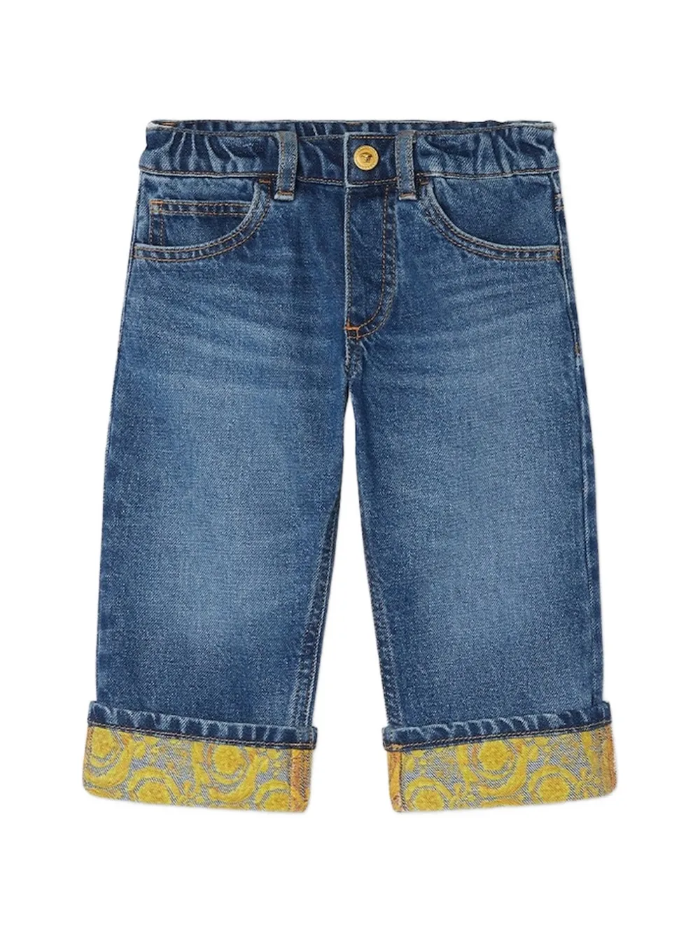 Versace Kids patterned-jacquard shorts - Blu