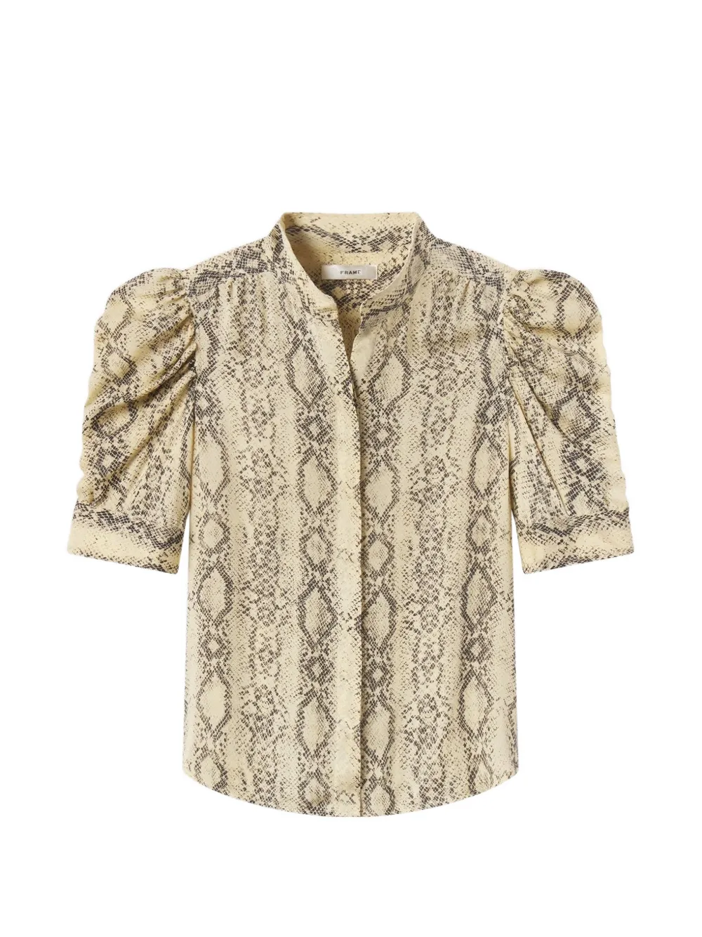 FRAME puff-sleeve snakeskin-print shirt - Nude