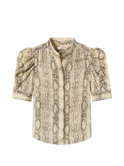FRAME puff-sleeve snakeskin-print shirt