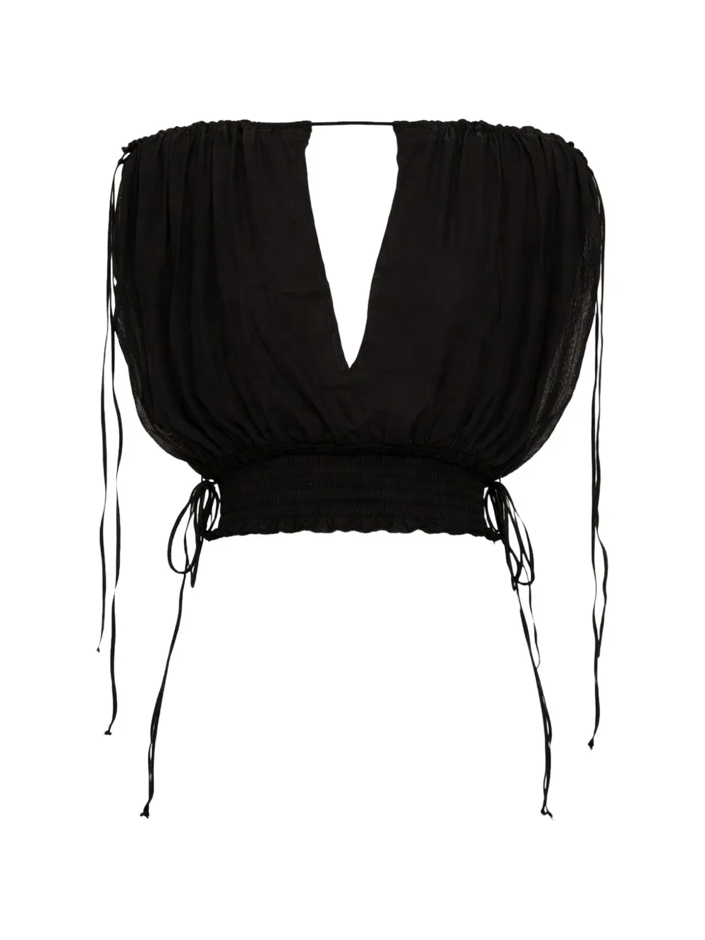 Caravana gathered tie top - Nero