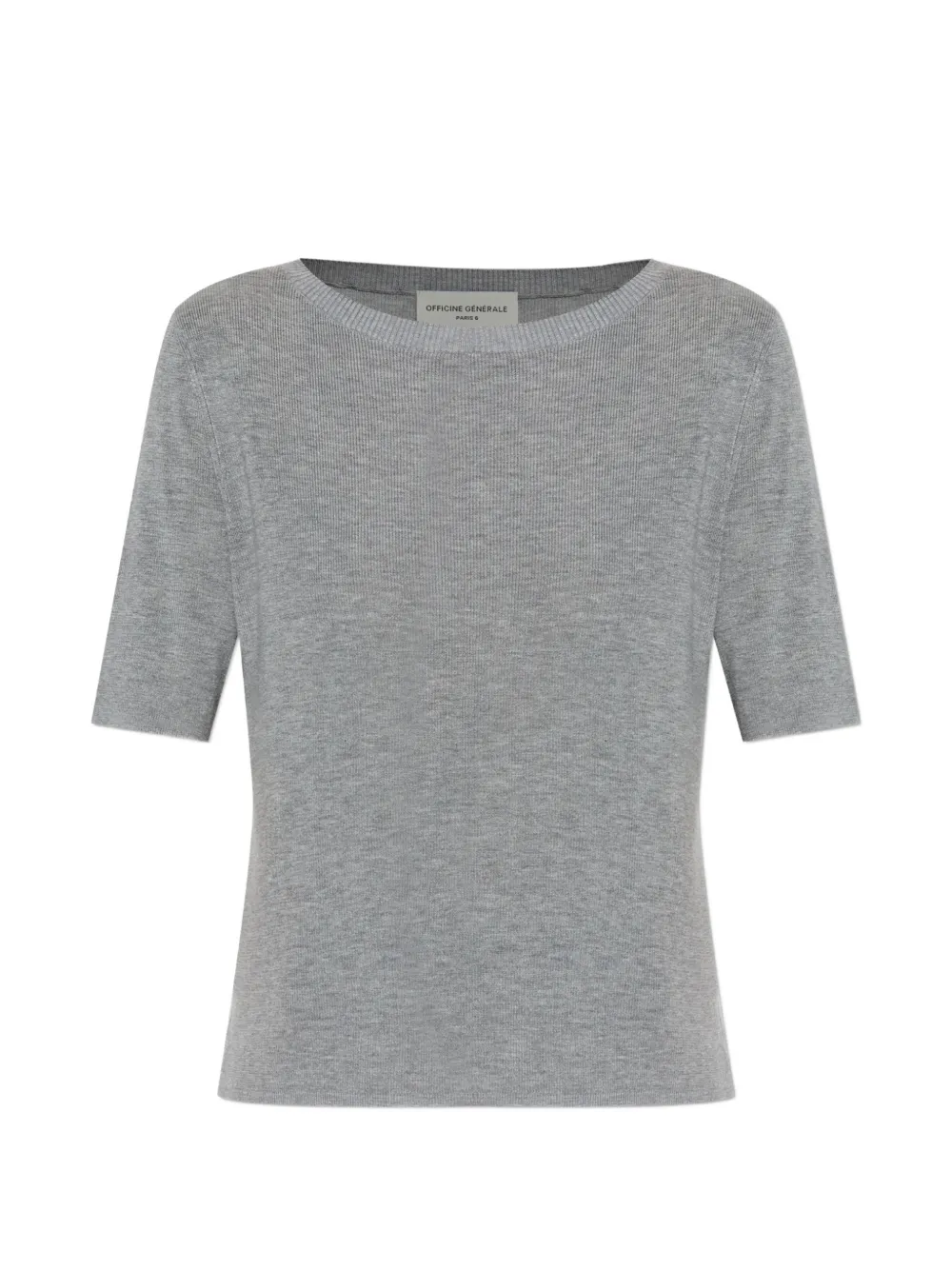 Officine Generale ribbed round neck t-shirt - Grigio