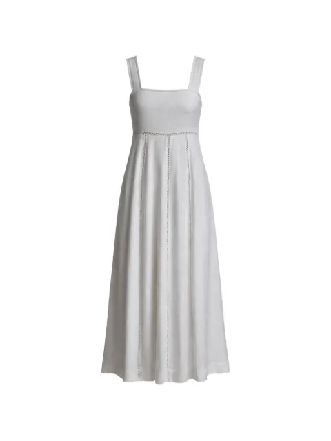 DKNY tie-back sleeveless midi linen dress