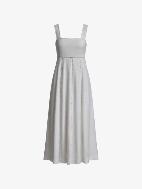 DKNY tie-back sleeveless midi linen dress