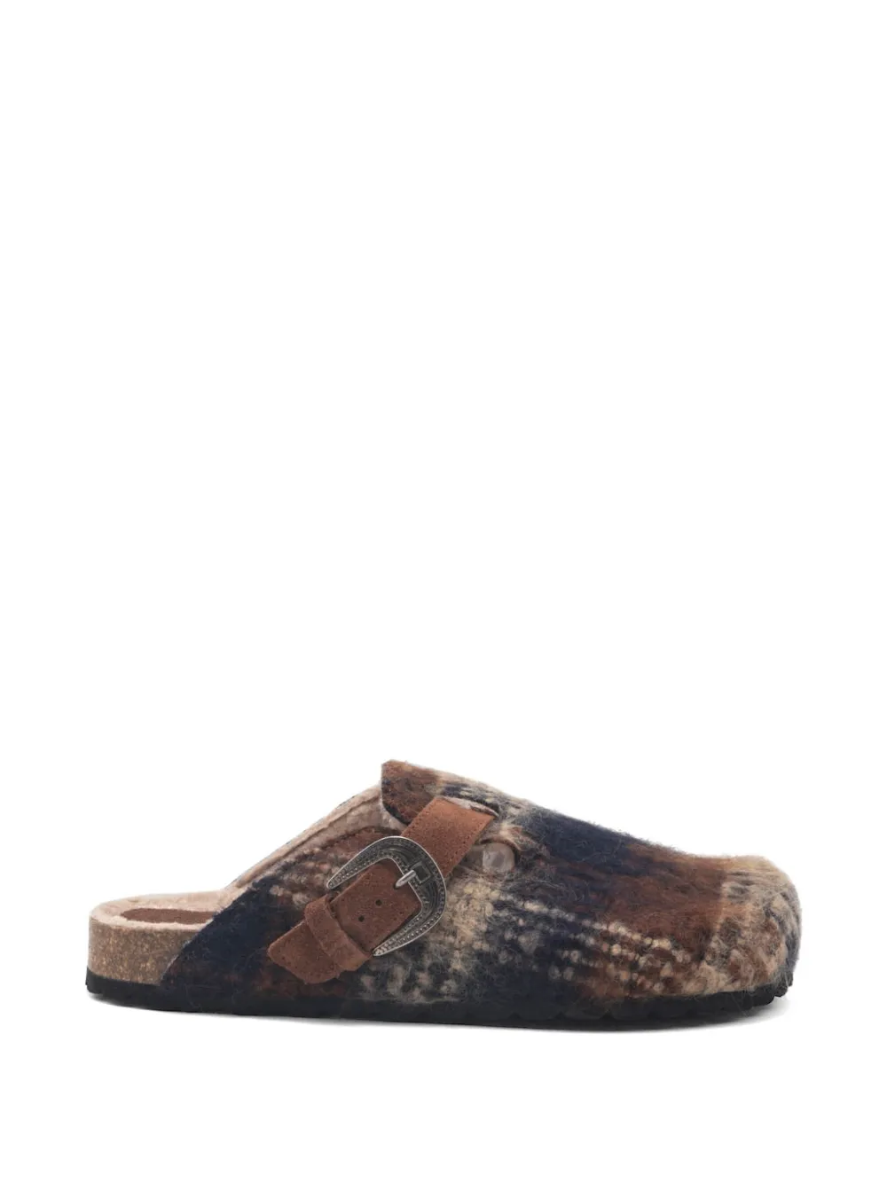 Faliero Sarti patterned buckle strap sandals - Marrone
