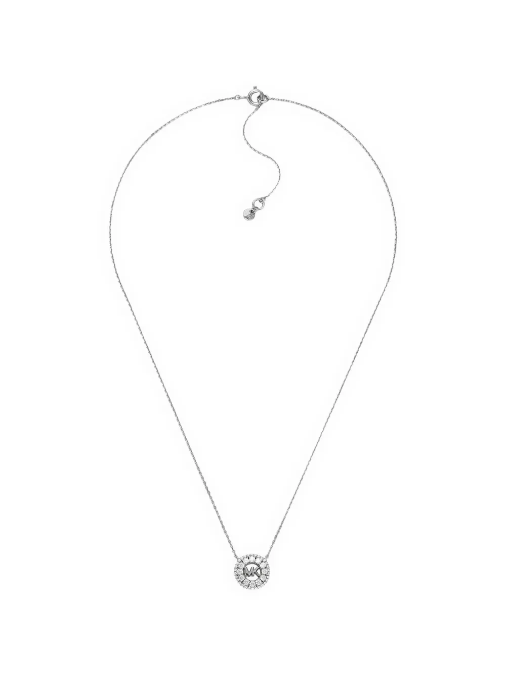 Michael Kors logo-pendant round necklace - Argento