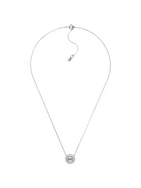 Michael Kors ロゴペンダント ラウンド ネックレス | シルバートーン 