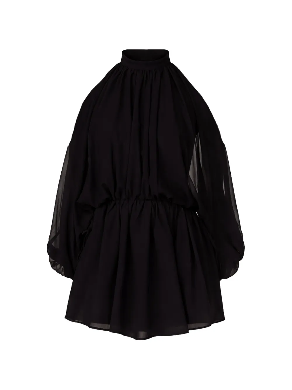 THE ANDAMANE puff-sleeve mini dress - Nero