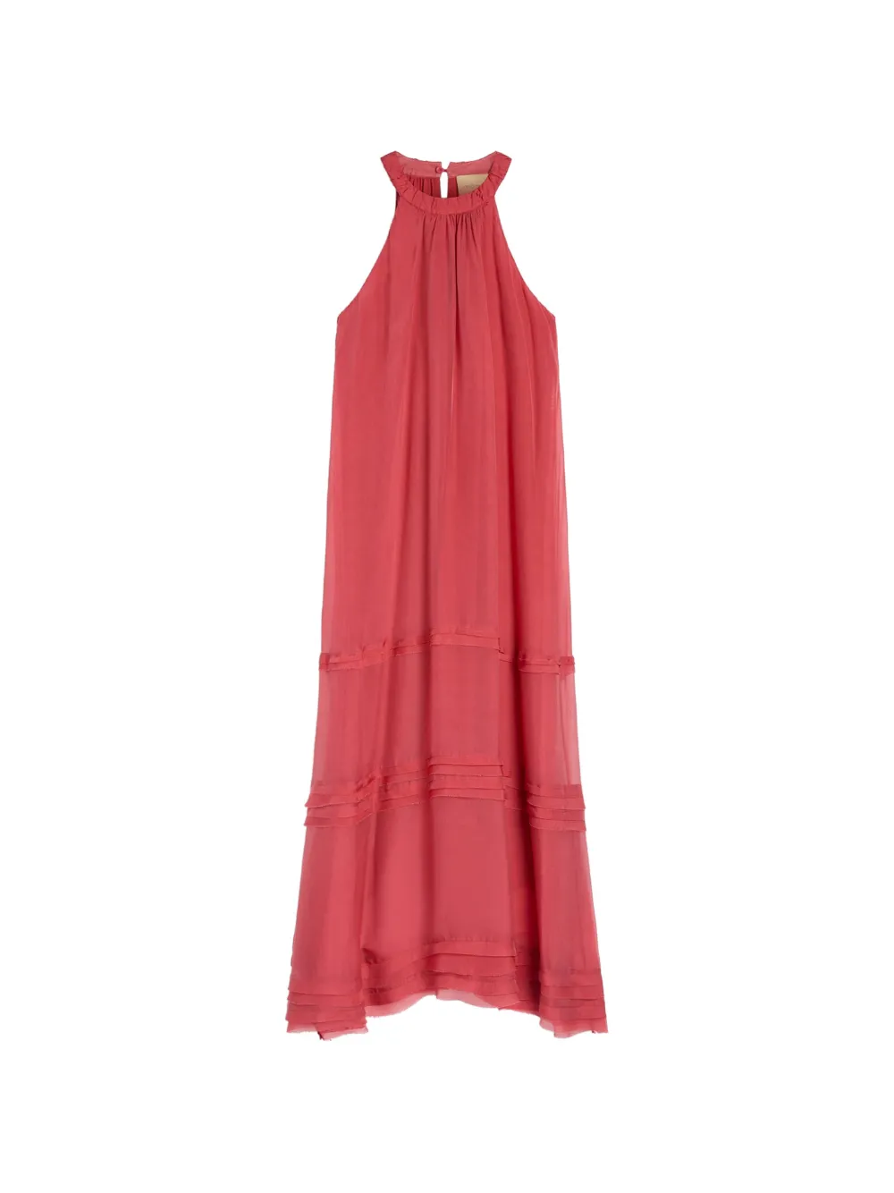 MOMONÌ Gris ruffled tiered-details maxi dress - Rosso