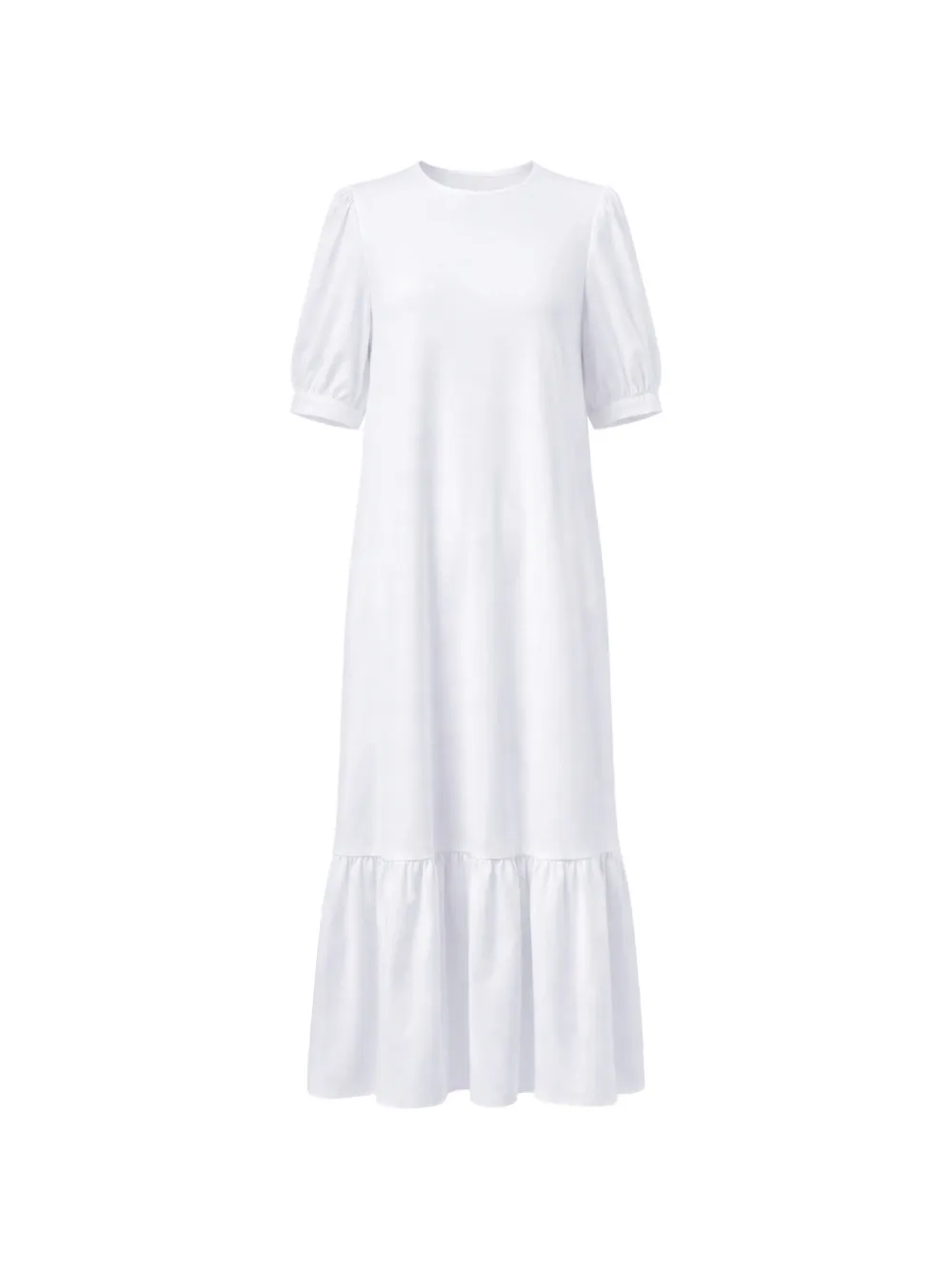 Marcella puff sleeves ruffled dress - Weiß