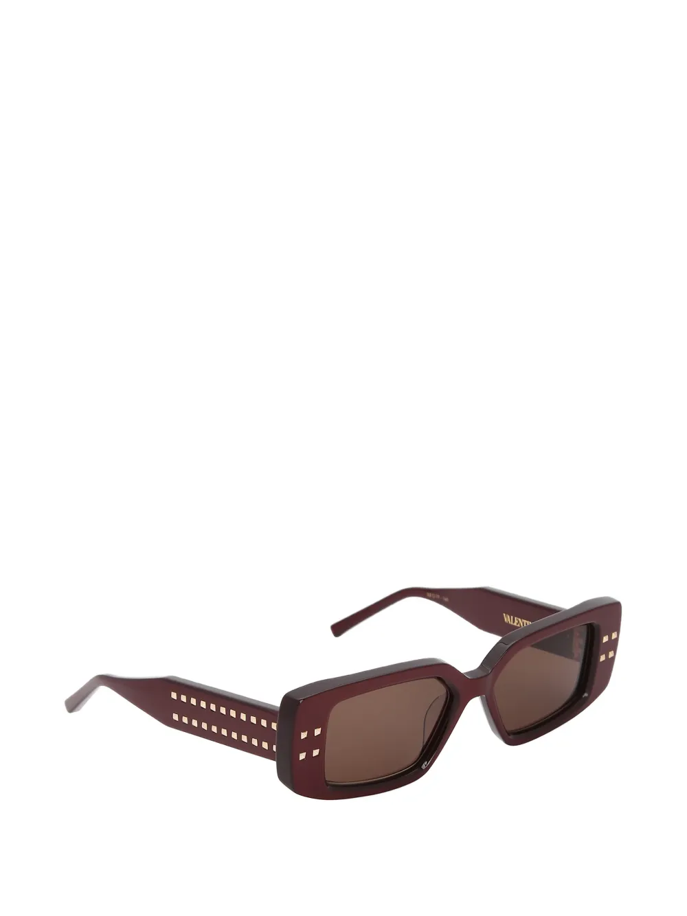 VALENTINO GARAVANI EYEWEAR Zonnebril met rechthoekig montuur en studs Rood
