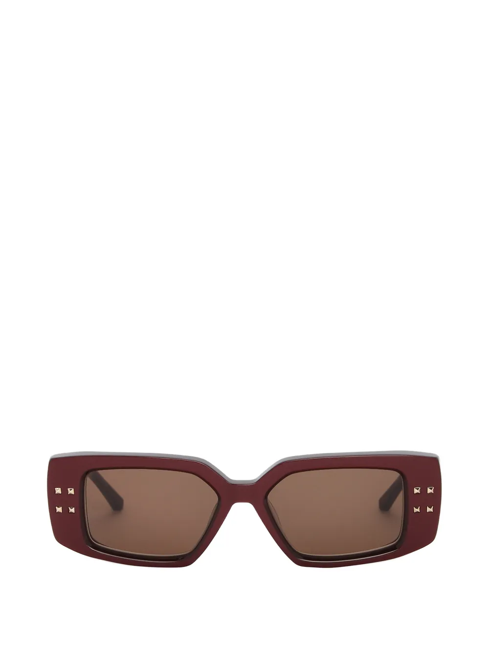 VALENTINO GARAVANI EYEWEAR studded rectangle-frame sunglasses - Rosso