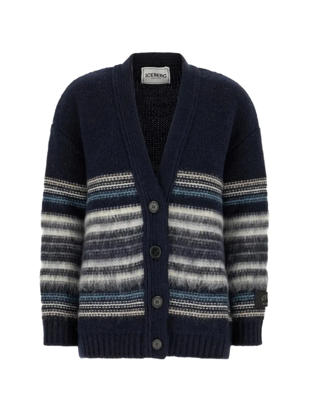 Iceberg Striped Cardigan In Blue