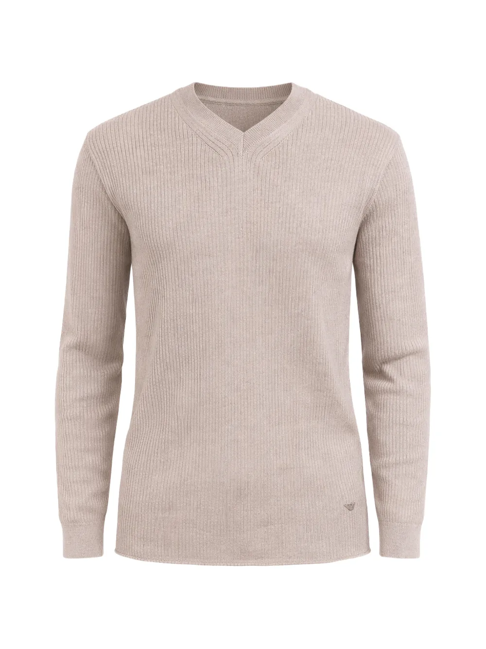 Emporio Armani ribbed V-neck sweater - Nude